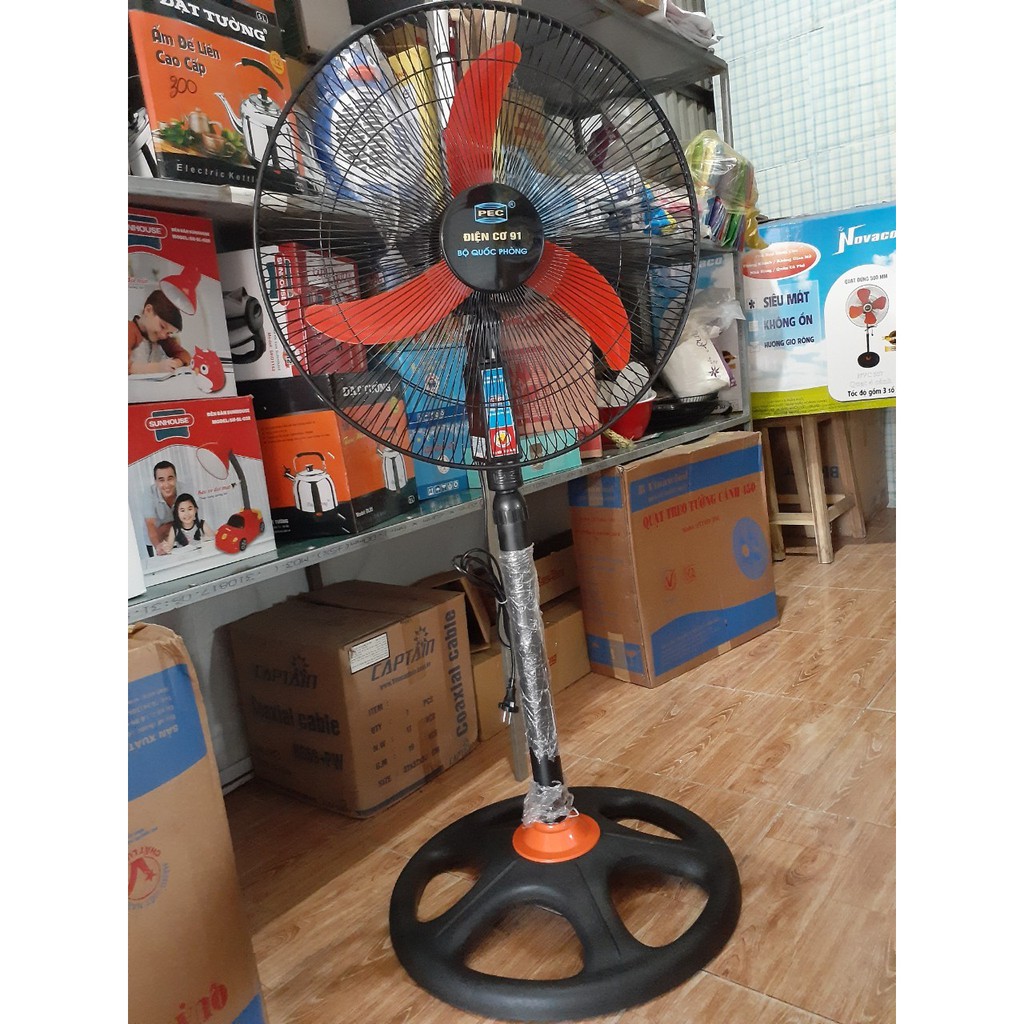 Quạt cây đứng công nghiệp điện cơ 91 QĐ-CN450F Bộ Quốc Phòng, cánh cam, sải 45cm