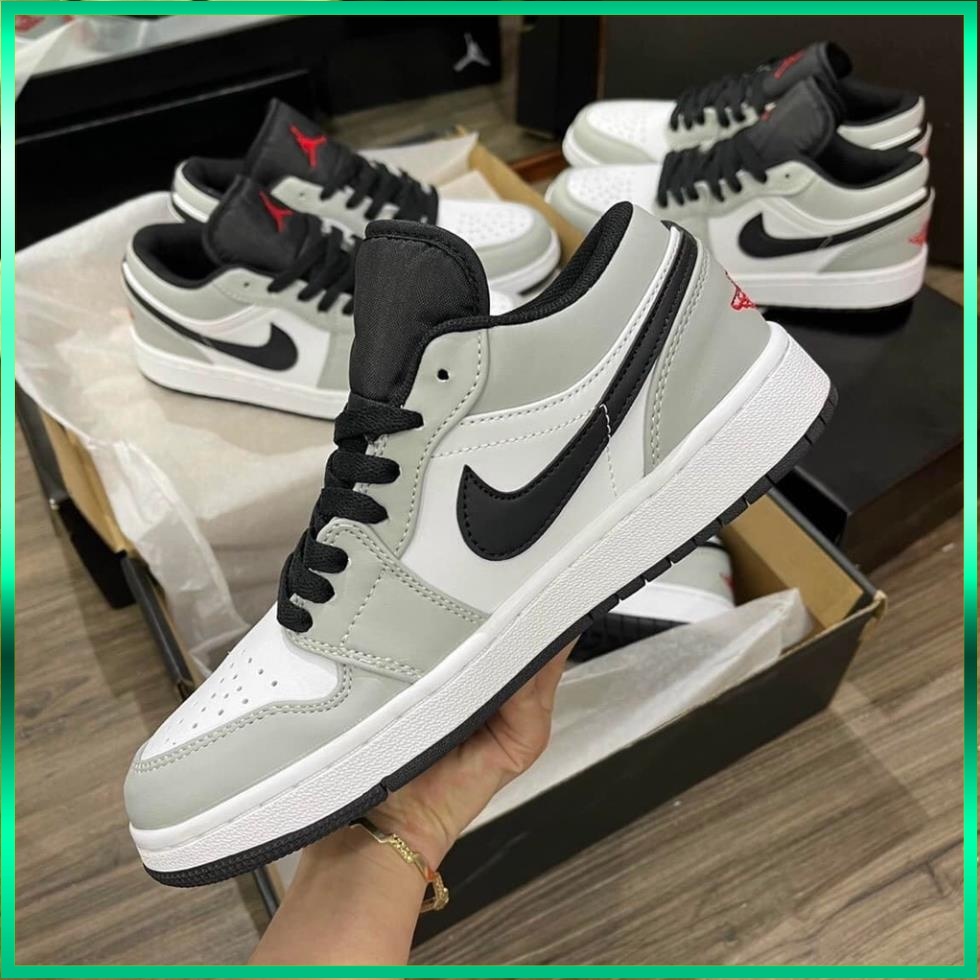 Giày Thể Thao Nam Nữ 𝗝𝗼𝗿𝗱𝗮𝗻 Thấp Cổ Ghi Xám, Giày Sneaker Jordan Cổ Thấp Màu Ghi Xám Full Box