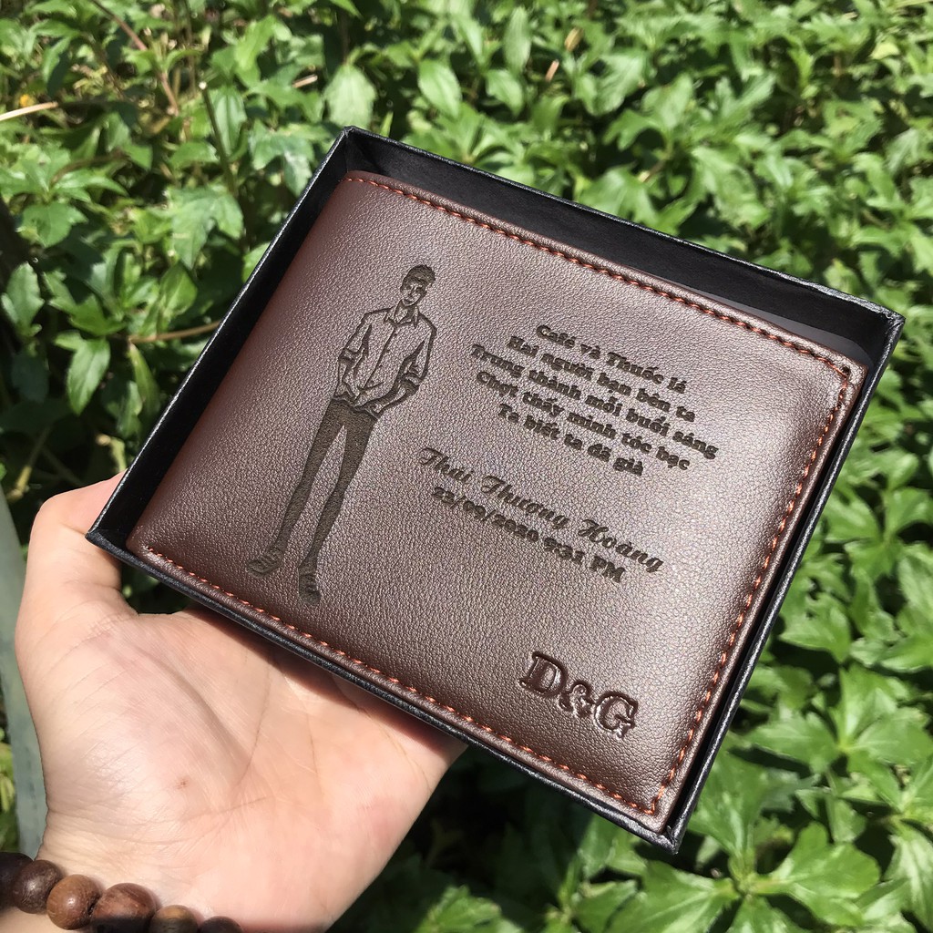 Ví da simili dành cho phái mạnh - Khắc hình và khắc tên theo yêu cầu