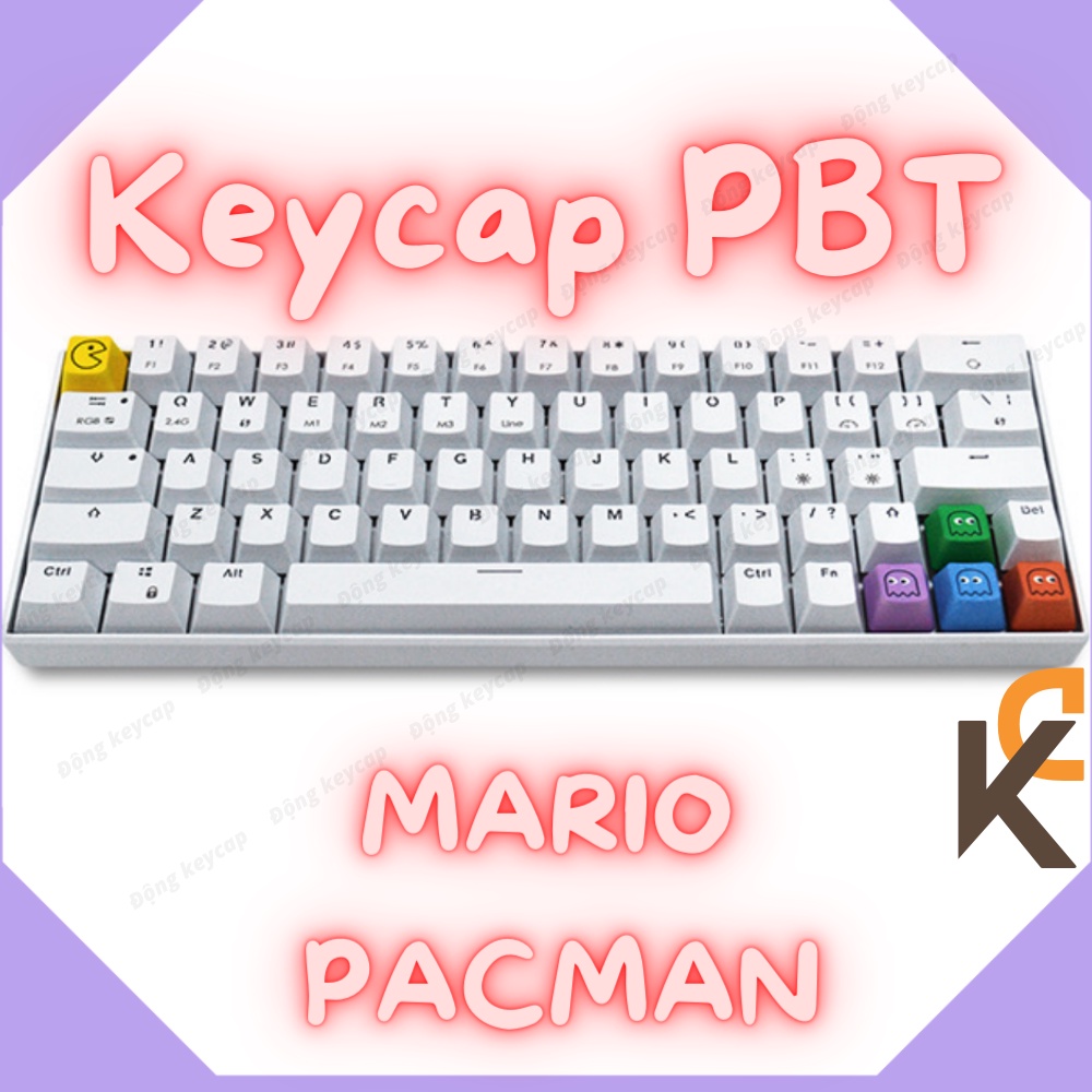 Keycap lẻ PBT mario, Pacman, Doraemon, Corgi cho bàn phím cơ - OEM profile