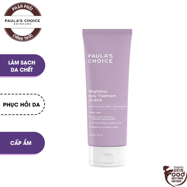 [210ml] Kem Dưỡng Thể Tẩy Tế Bào Chết Paula's Choice Weightless Body Treatment 2% BHA