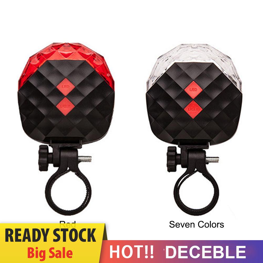 deceble 5LED Bicycle Diamond Taillight Night Ridding Warning Bike Laser Rear Light