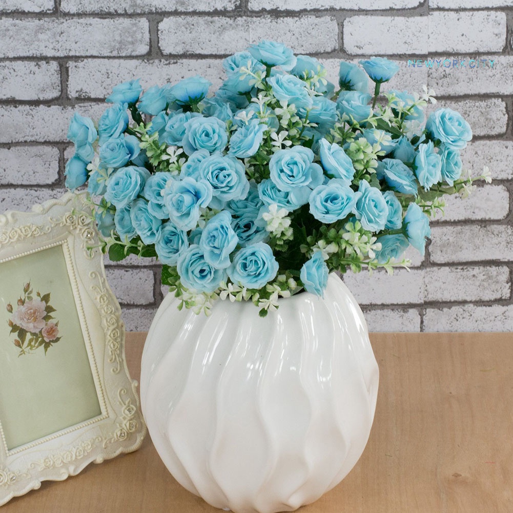 1 Bó Hoa Hồng Nhân Tạo Màu Sắc Tươi Sáng Trang Trí Nội Thất