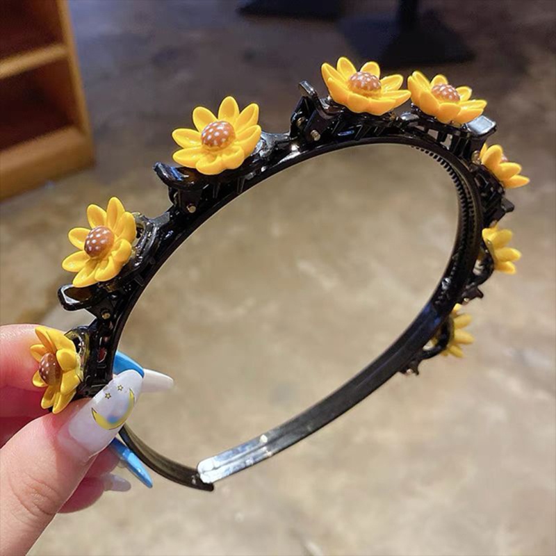 Băng Đô Cài Tóc Hai Lớp Họa Tiết Hoạt Hình Dễ Thương