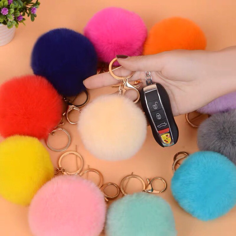 Móc khoá cục bông mềm mại|Hubeshop