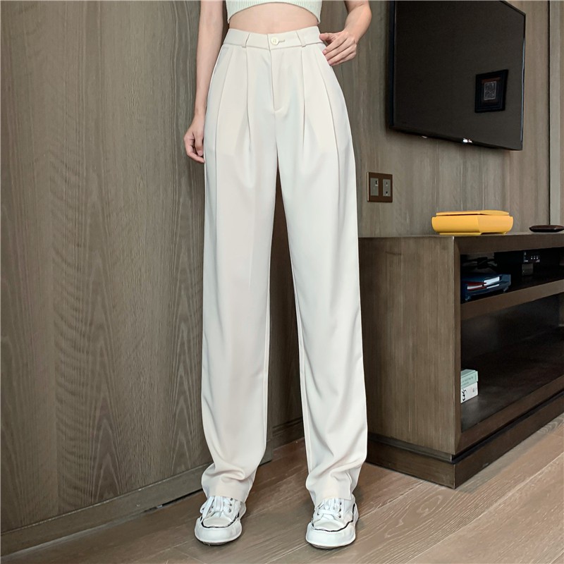 Xiaozhainv Quần Dài Lưng Cao Ống Rộng Phong Cách Hàn Quốc Dễ Phối Đồ | BigBuy360 - bigbuy360.vn