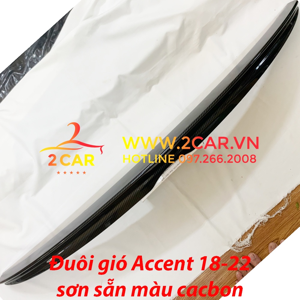 Đuôi gió liền cốp, đuôi cá CARBON xe Hyundai Accent đời 2018 2020 2021 2022 2023 sơn sẵn màu CACBON cao cấp