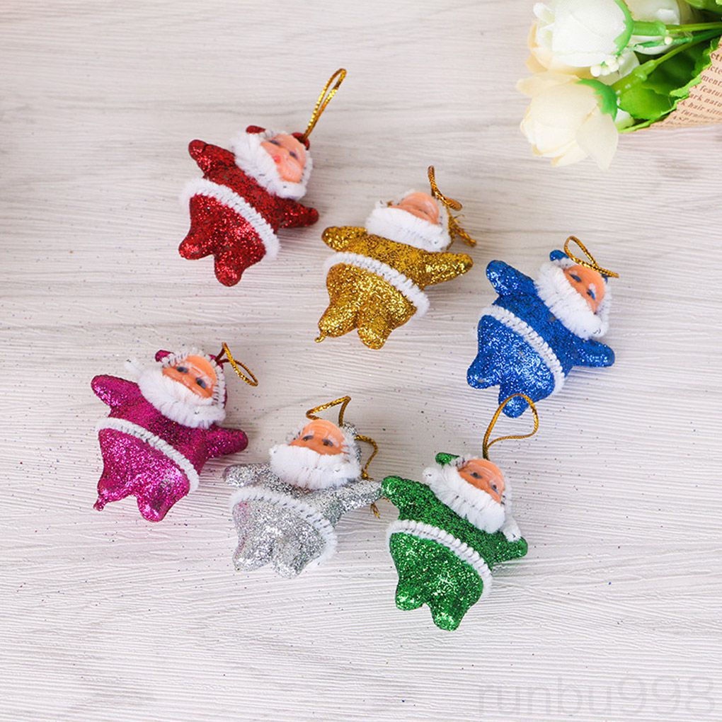 Set 6 Phụ Kiện Treo Trang Trí Cây Thông Noel Hình Ông Già Noel Nhiều Màu Sắc 98