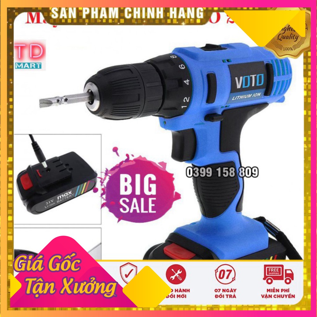 [ GIÁ HỦY DIỆT ]  Máy khoan pin cầm tay VOTO 12V -21V hàng chính hãng