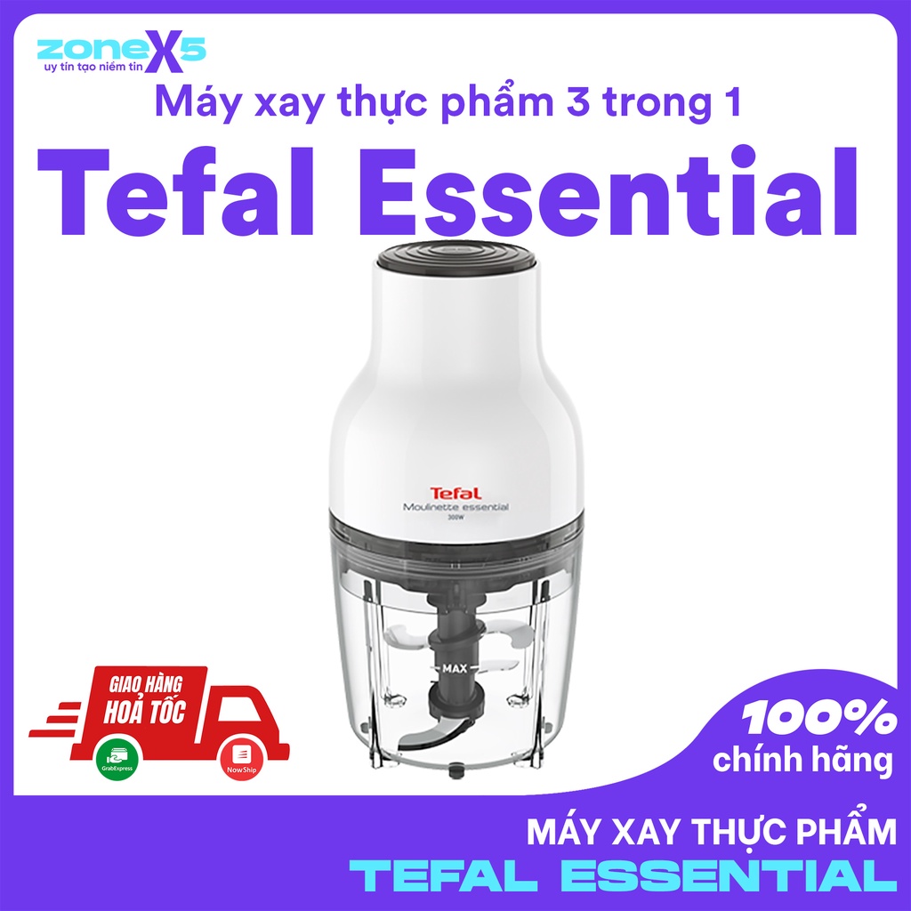 Máy xay thực phẩm 3 trong 1 Tefal Essential MB520138 - Máy xay thịt đa năng Tefal- Hàng chính hãng