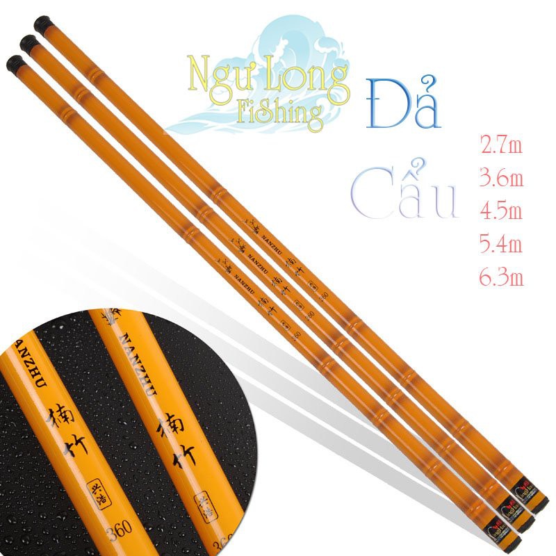 Cần câu tay carbon Đả Cẩu độ cứng 3H siêu nhẹ, câu đơn câu đài CĐ-1