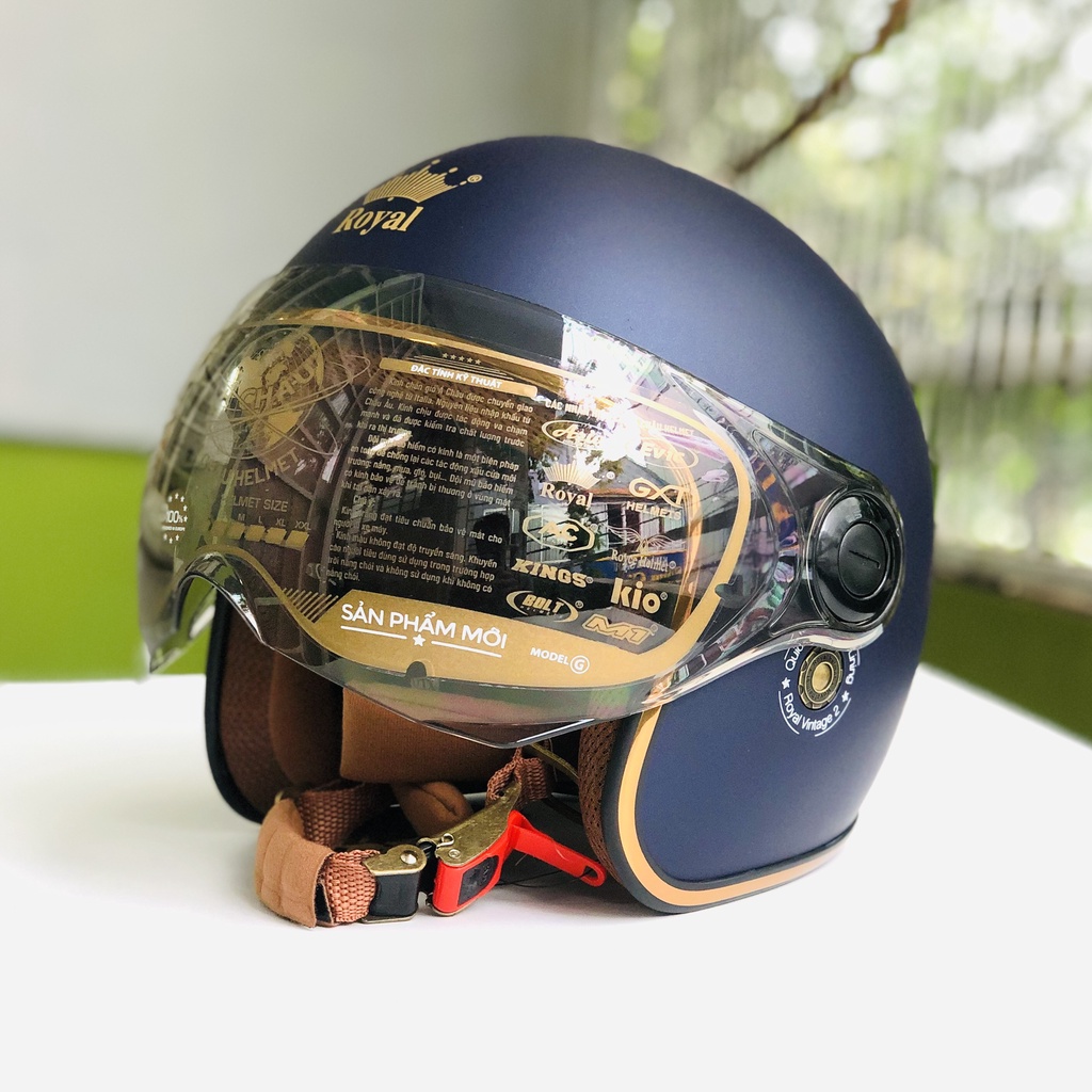 Mũ bảo hiểm Royal 3/4 có kính M20c chính hãng
