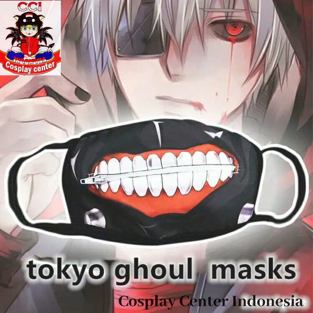 Khẩu trang Kaneki có khóa kéo chất liệu Cotton nhập khẩu từ Tokyo Ghoul