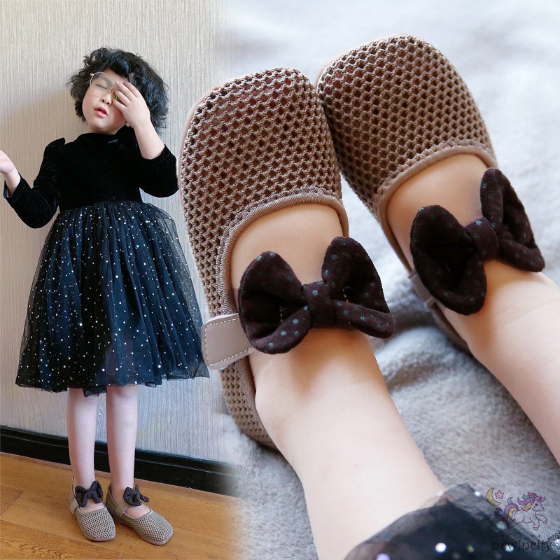 Giày Búp Bê Đính Nơ Thiết Kế Xinh Xắn Cho Bé Gái