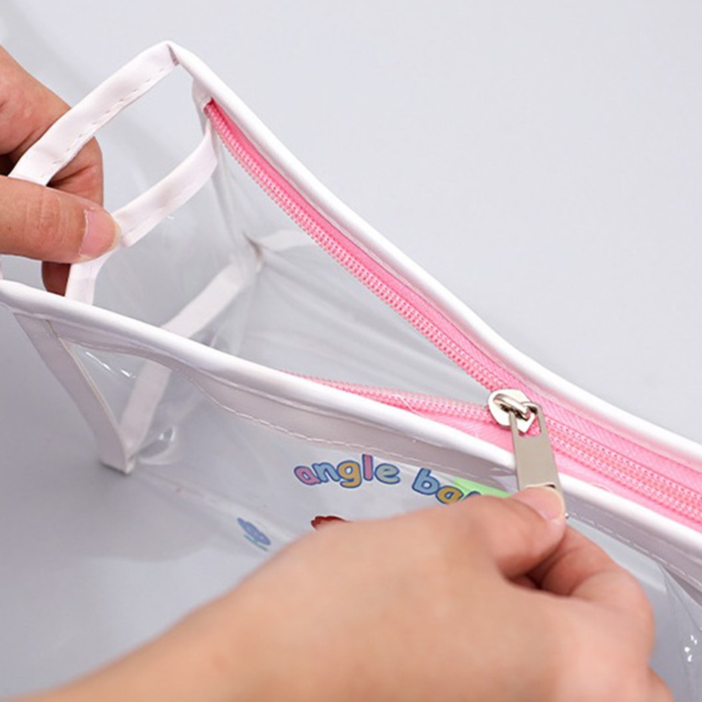Túi Đựng Bút Trong Suốt Họa Tiết Hoạt Hình Đơn Giản