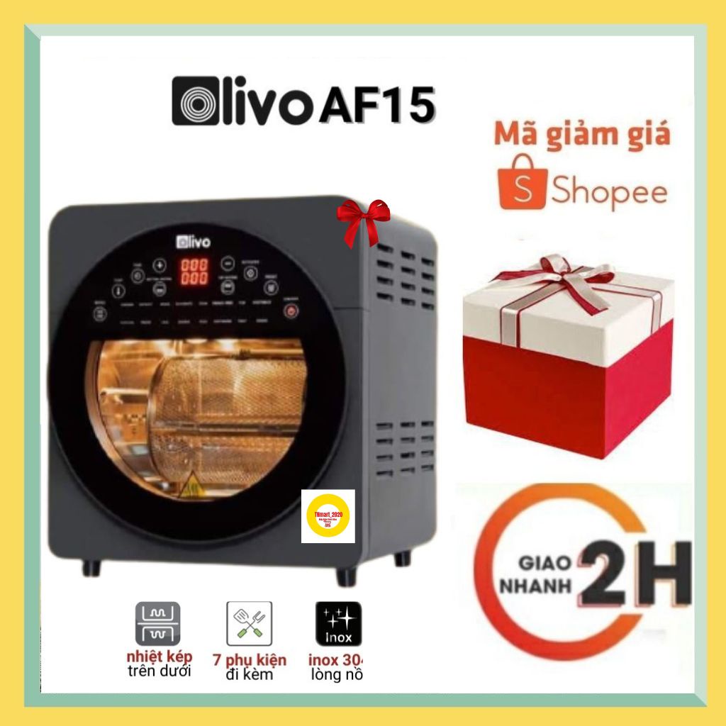 Nồi Chiên Không Dầu OLIVO AF15 - 16 chức năng -15lit- bảo hành 24 tháng- Thương Hiệu Mỹ