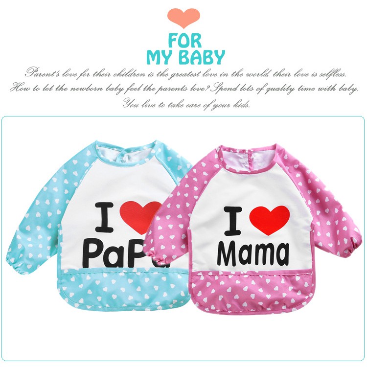 Áo yếm ăn dặm cho bé love Mama Papa Y006