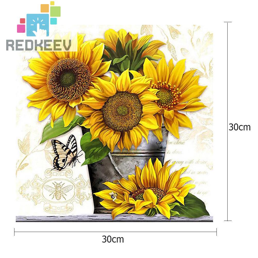 Bộ tranh đính đá 5D họa tiết hoa hướng dương độc đáo DIY