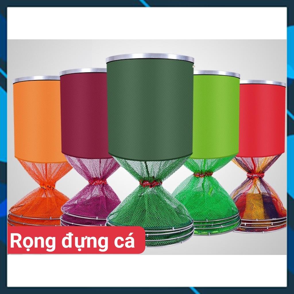 Rọng Đựng Cá cao cấp màu đỏ và xanh , khung inox chắc chắn , chất liệu lưới viên cao su không thấm nước - Mika