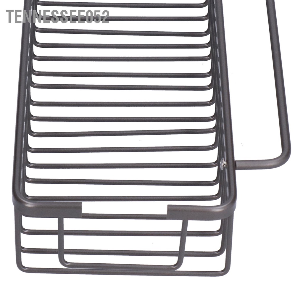 Tennessee052 Kệ giỏ đựng đồ trong phòng tắm bằng hợp kim nhôm không thấm nước Hình chữ nhật màu xám có móc treo 40cm