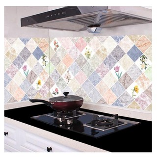 3m Decal dán bếp tráng nhôm cách nhiệt 60cm - ô chéo hoa nhiều màu  NL1108