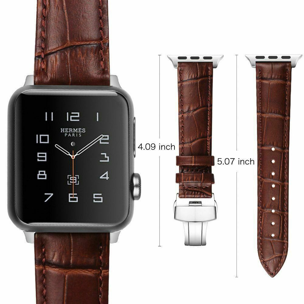 Genuine Leather Wrist Band Strap for Apple Watch iWatch Series 4/3/2/1 38mm 42mm