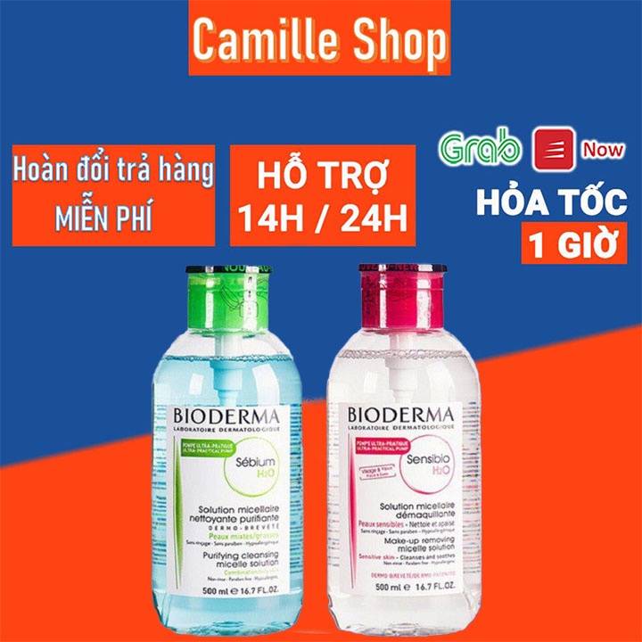 Nước tẩy trang bioderma 500ml dành cho da dầu, da mụn, da nhạy cảm