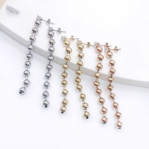 Bông Tai Nữ Chuỗi Bi Dài Titan Ko Đen TT 2906