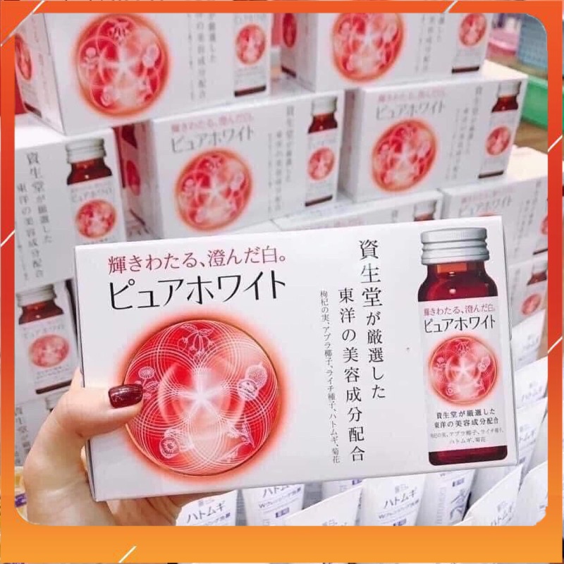 Nước uống Collagen Shiseido Pure White 1 hộp 10 lọ - Nhật Bản CHÍNH HÃNG BAO CHECK