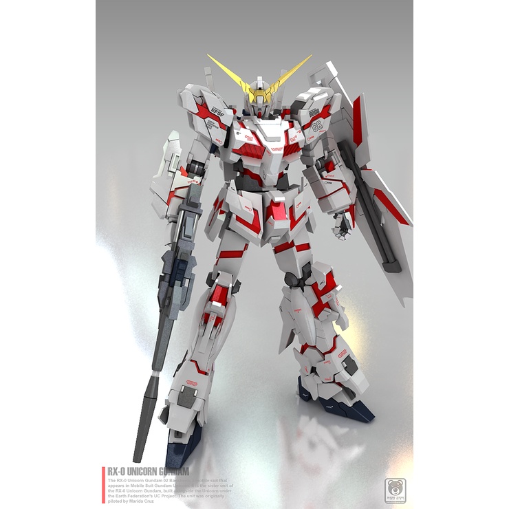 Mô hình giấy 3D mô hình Gundam RX-0 Unicorn