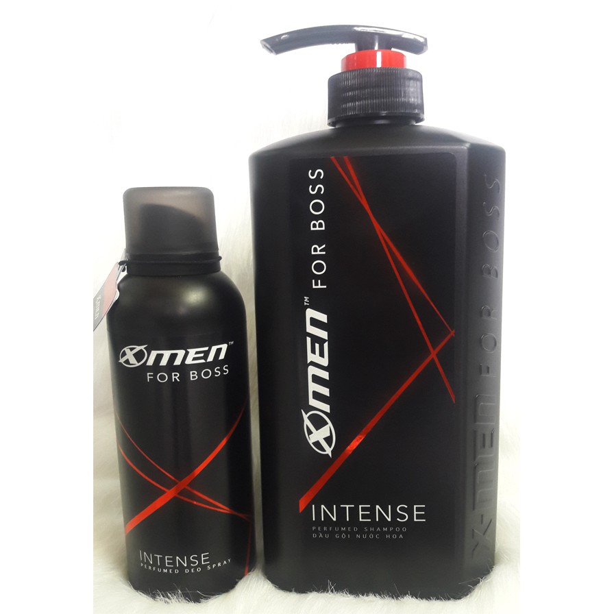 Combo Gội X-Men For Boss 650g + Xịt X-Men For Boss Intense 150g