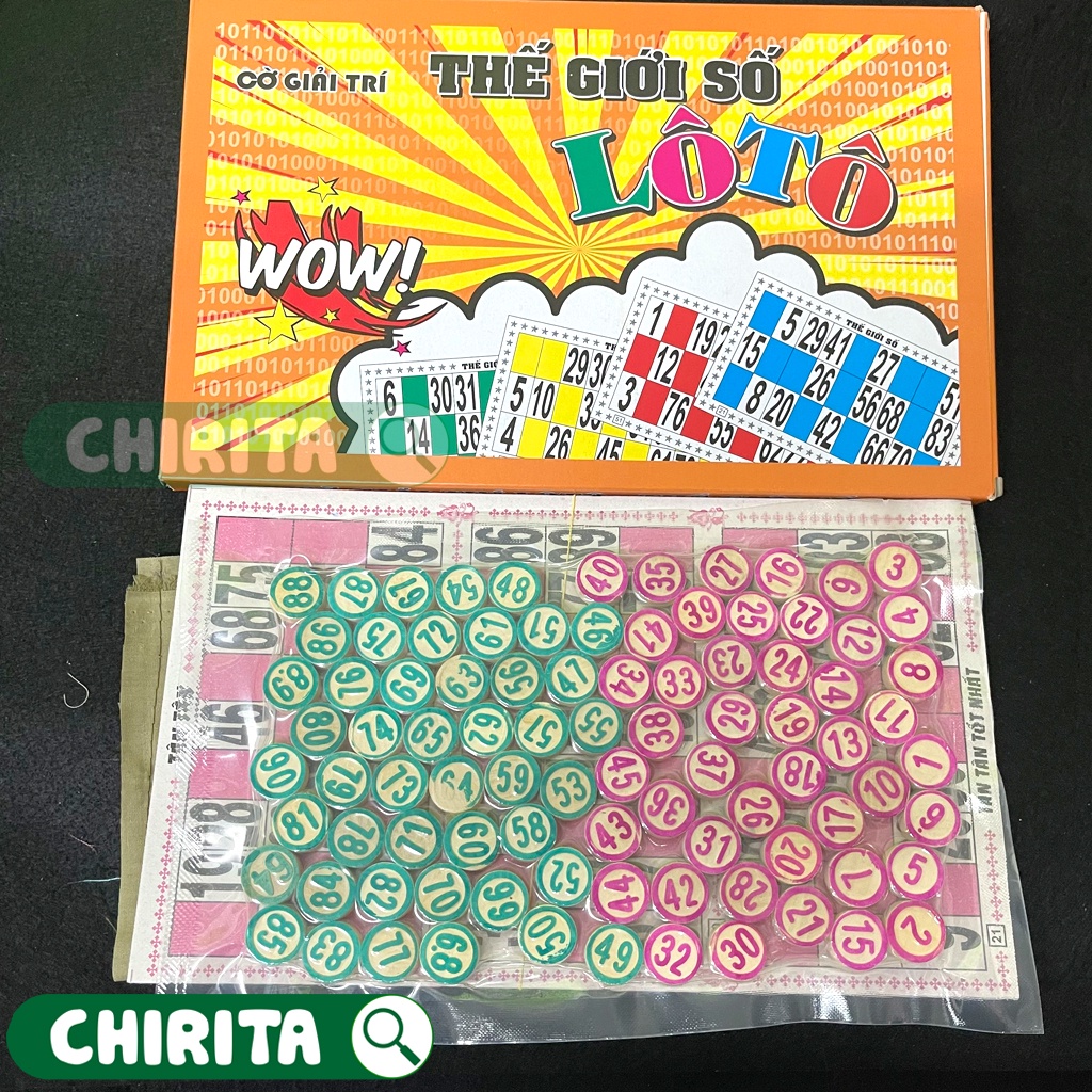 Bộ Đồ Chơi Lô Tô Giấy - Cờ Giải Trí Lô Tô 90 Số Boardgame, Đồ Chơi Trẻ Em CHIRITA