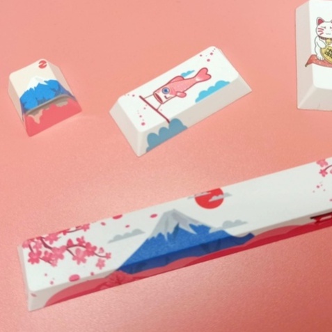 Bộ 4 Nút Bàn Phím Cơ PBT Hình Hoa Anh Đào Fuji CHERRY Độc Đáo