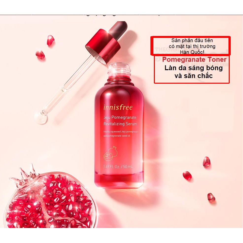 Tinh Chất dưỡng Lựu Đỏ Innisfree Jeju Pomegranate Revitalizing Serum 50ml Sáng Da, Ngăn Chặn Lão Hóa