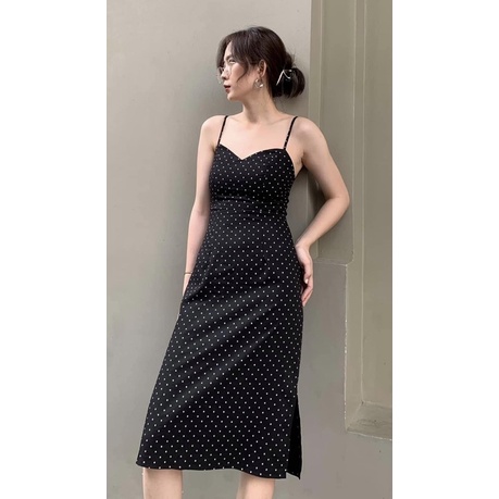 Đầm váy nữ 2 dây dáng dài form ôm hàng thiết kế Huien Design cổ tim tôn body, đầm dự tiệc sang trọng