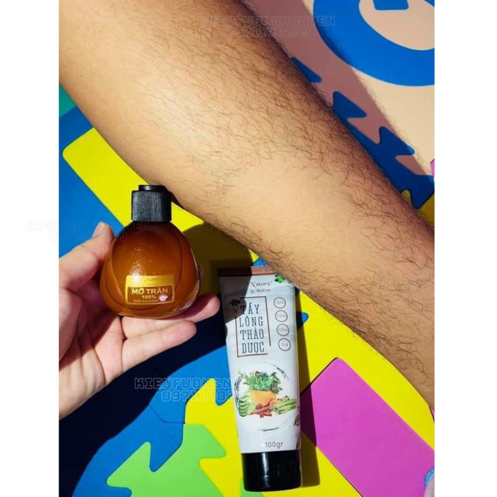 Combo Triệt Lông Vĩnh Viễn N store, Kem Tẩy Lông Thảo Dược An toàn & Mỡ Trăn Nguyên Chất Cho Nách Tay Chân Bikini