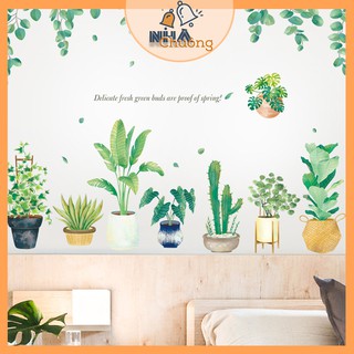 Decal tranh dán tường trang trí nhà cửa, decal dán tường phòng ngủ phong cách Hàn Quốc (C22: Vườn cây)