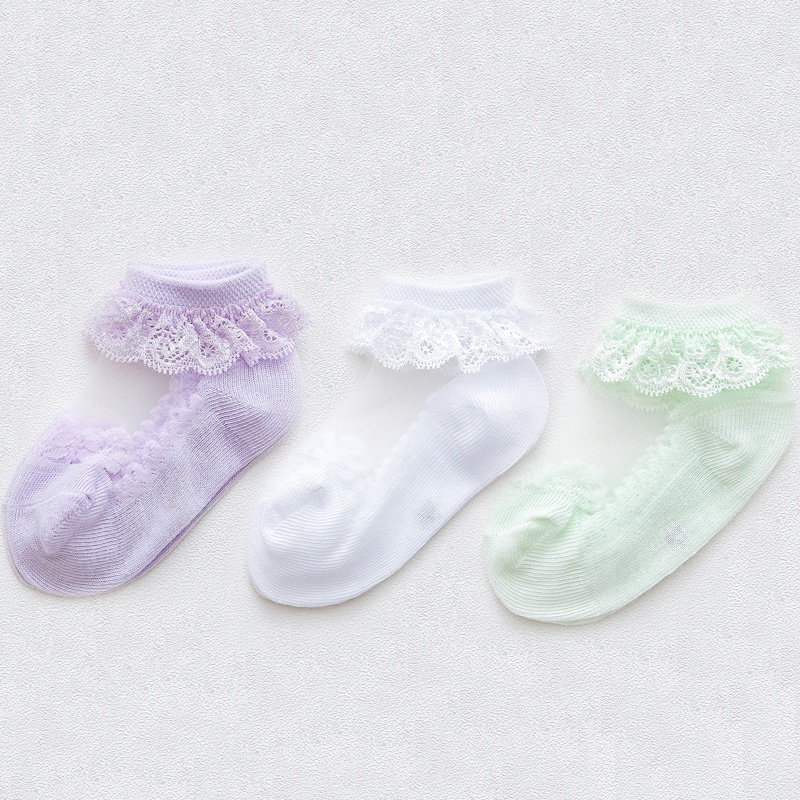 Vớ Công Chúa Phối Ren Bèo Nhún Cho Bé Gái Sơ Sinh