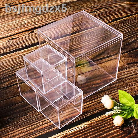 Hộp vuông trong suốt nhựa bao bì kẹo cưới nhỏ với những thứ PS có nắp lọ thực phẩm bán buôn