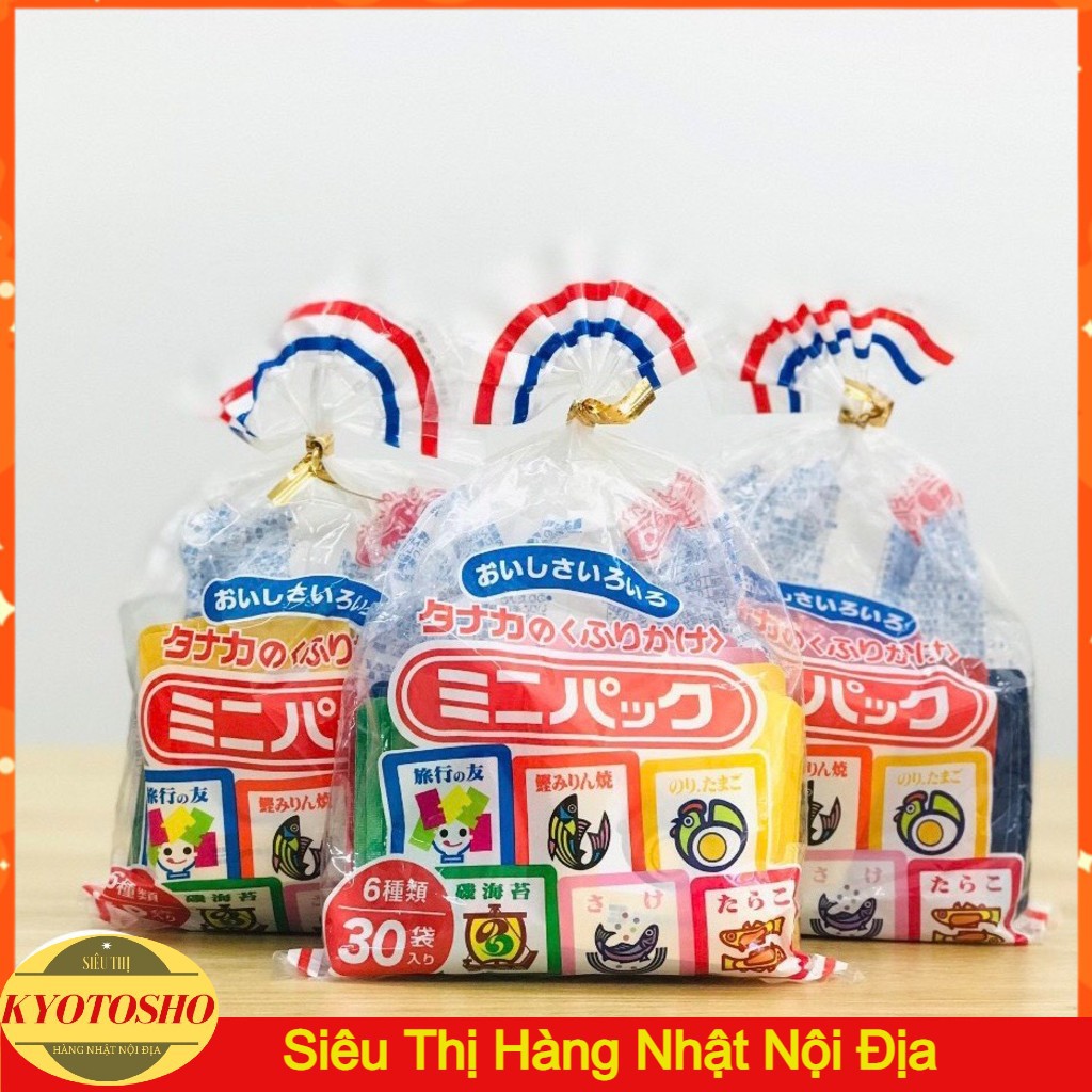 Gia vị rắc cơm Furikake Nhật Bản cho bé ăn dặm 6 vị gồm 30 gói nhỏ