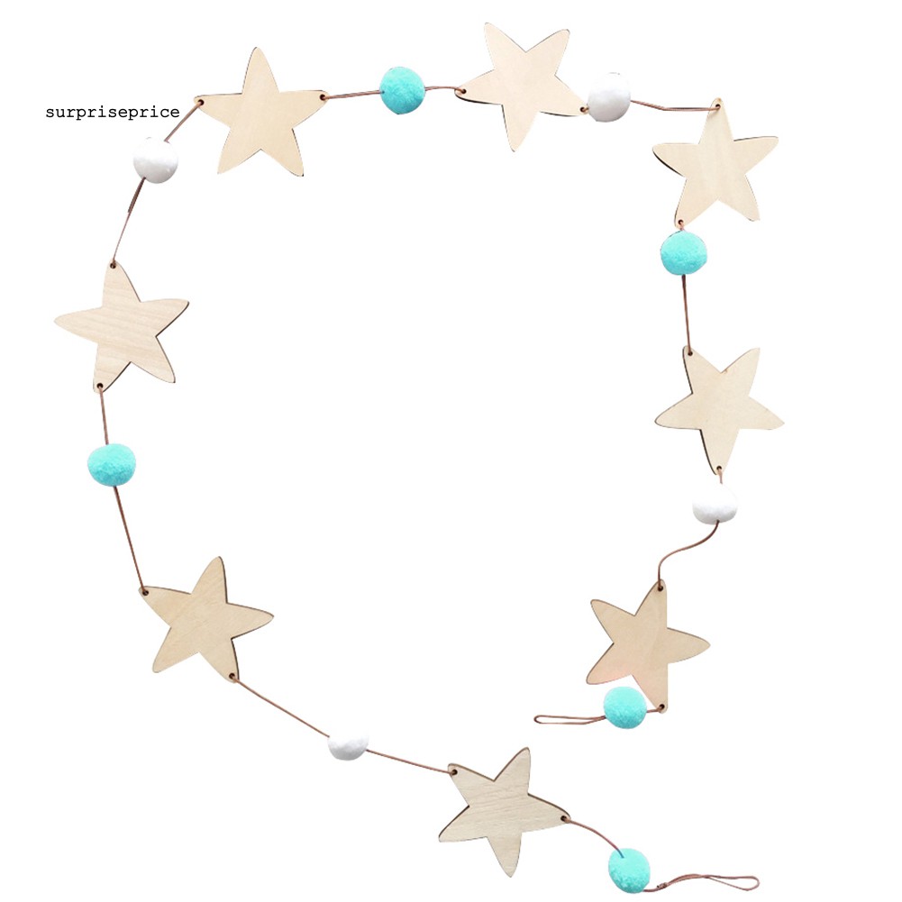 Phụ kiện treo trang trí hình ngôi sao bằng gỗ xinh xắn