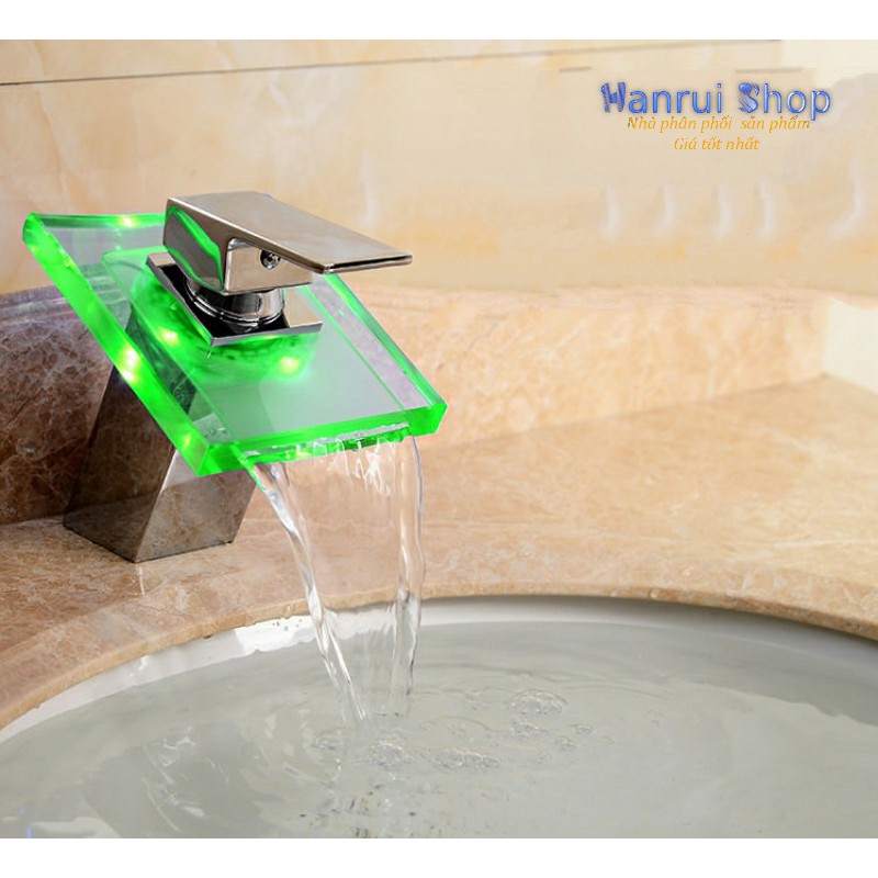 Vòi lavabo kính cường lực đổi màu theo nhiệt độ nước Euro Quality - ShopToro - AsiaMart
