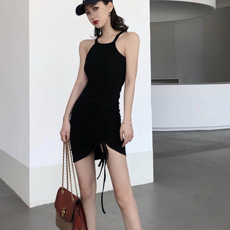 Đầm Body dệt kim sát nách dây rút thiết kế quyến rũ