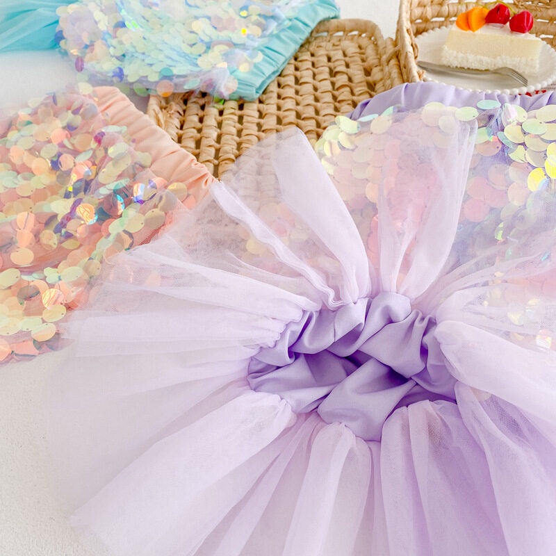 Chân Váy Nàng Tiên Cá Đính Kim Sa Cho Bé Gái