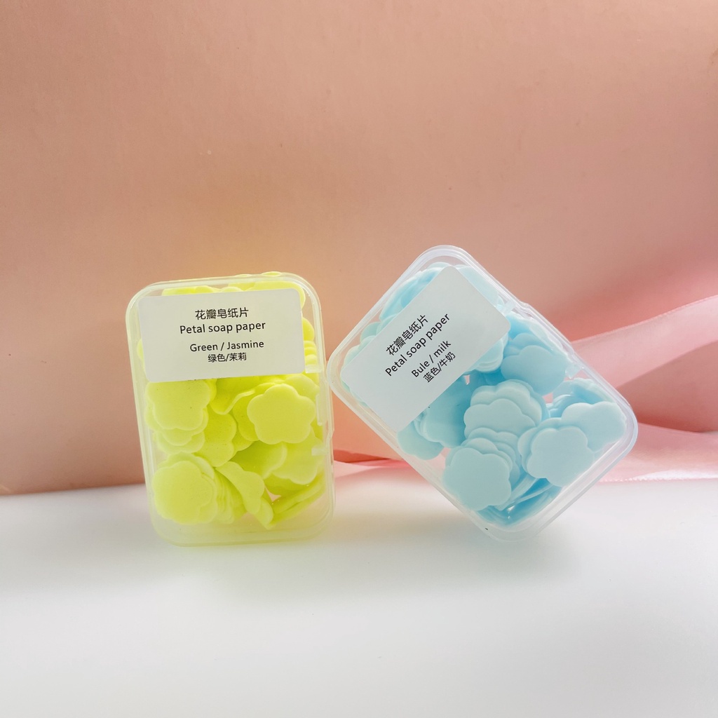 PVN46871 Xà Bông Rửa Tay Hình Bông Hoa, Xà Phòng Giấy Bỏ Túi Đi Du Lịch Đi Ra Ngoài Tiện Lợi Giá Rẻ