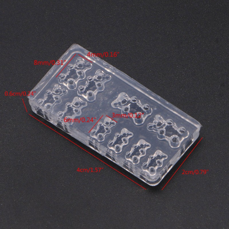 Set 5 khuôn silicon để tạo hình phụ kiện gấu dễ thương trang trí móng nghệ thuật