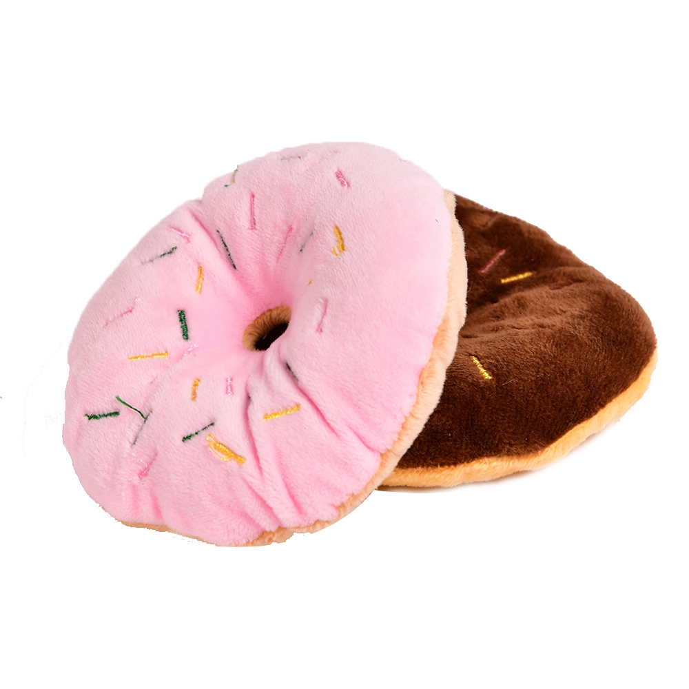 Đồ chơi nhai gặm nhồi bông bình bánh donut bền chắc có âm thanh dành cho thú cưng TY0067