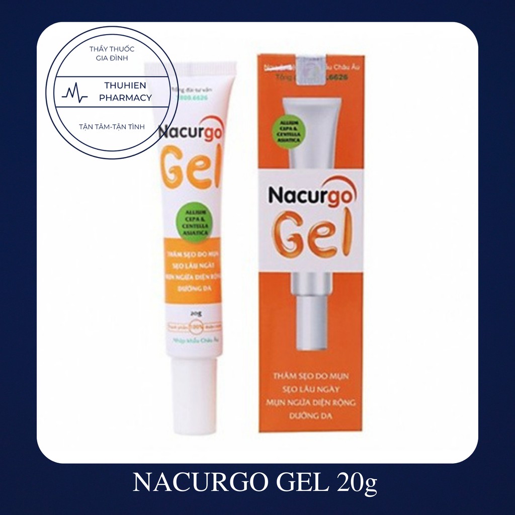 NACURGO GEL 20g - Ngừa mụn, thâm sẹo do mụn, mụn ngứa diện rộng