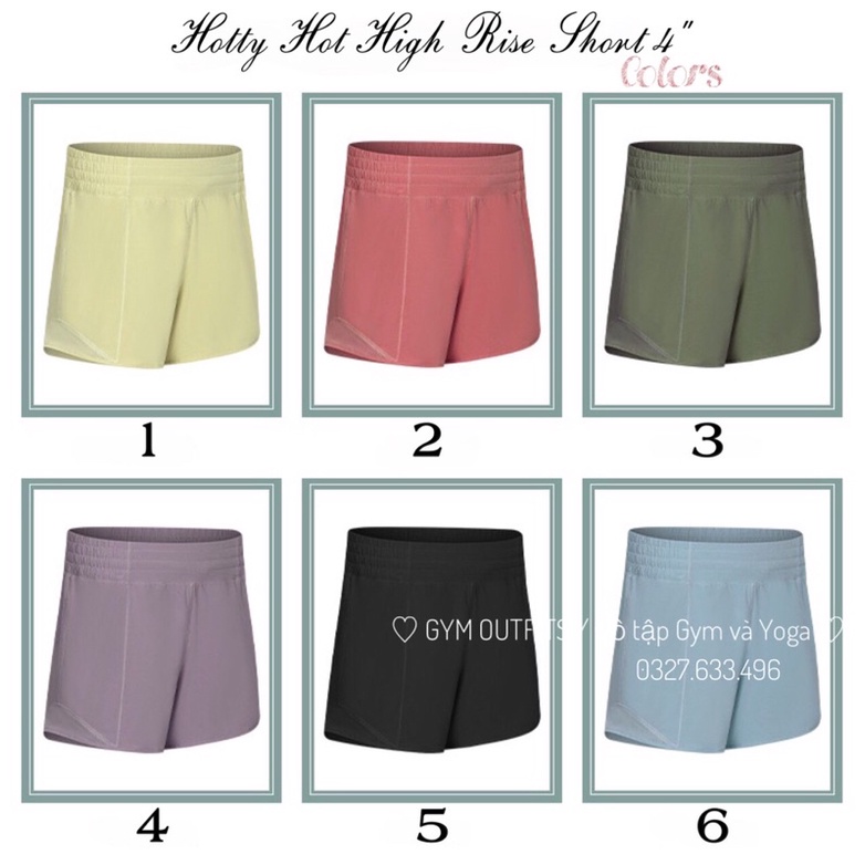Quần Đùi Thể Thao Lululemon Hotty Hot High Rise Short 4" - Quần Đùi Tập Gym Yoga Cao Cấp