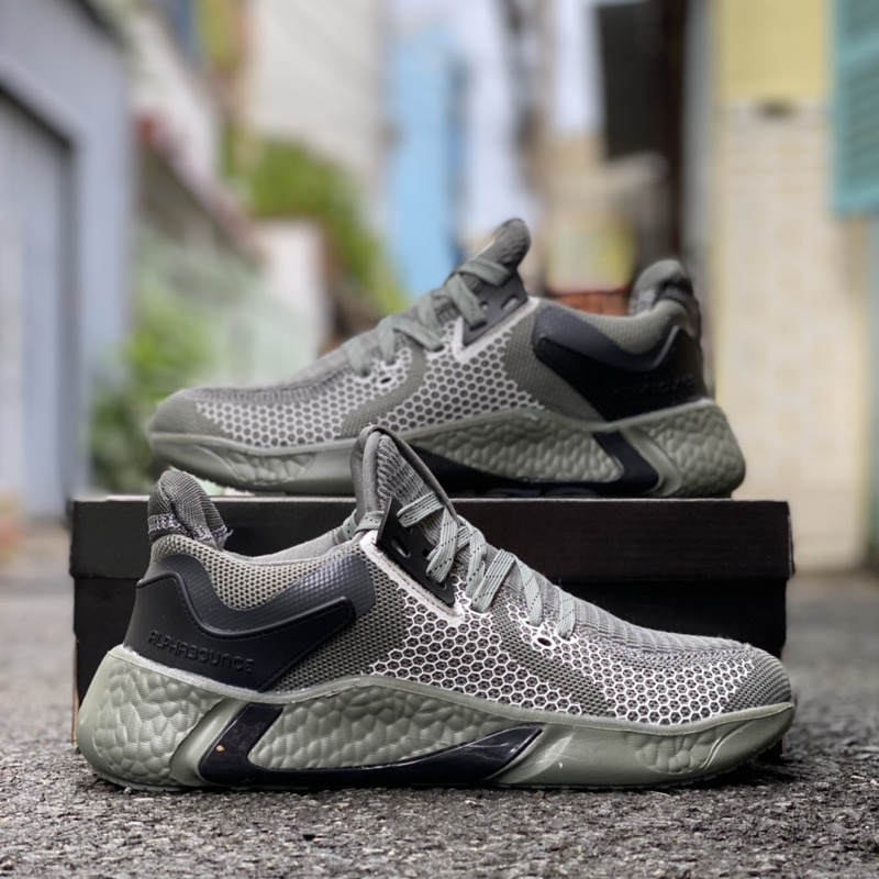 [fullbox, hình thật] Giày alphabounce xanh rêu nam